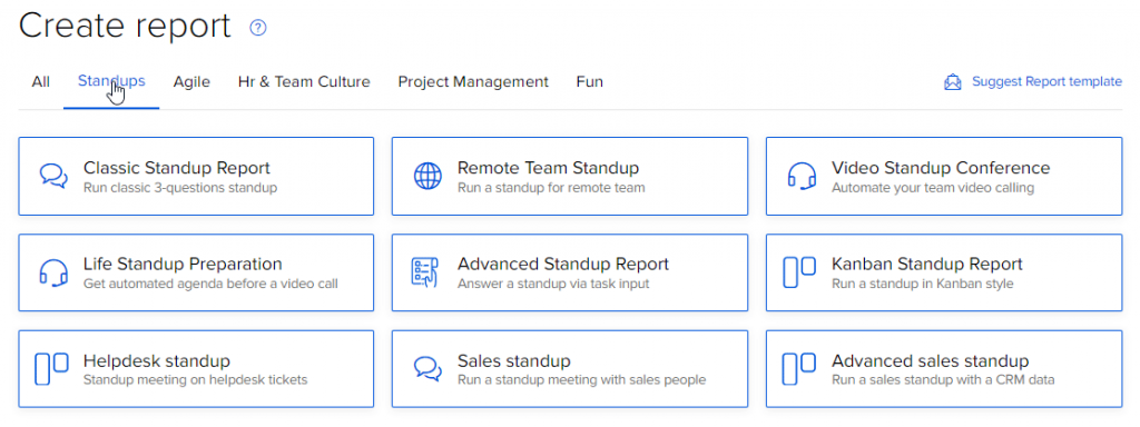Standuply MS Teams templates