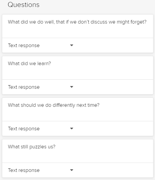 Pick a schedule and configure retrospective questions