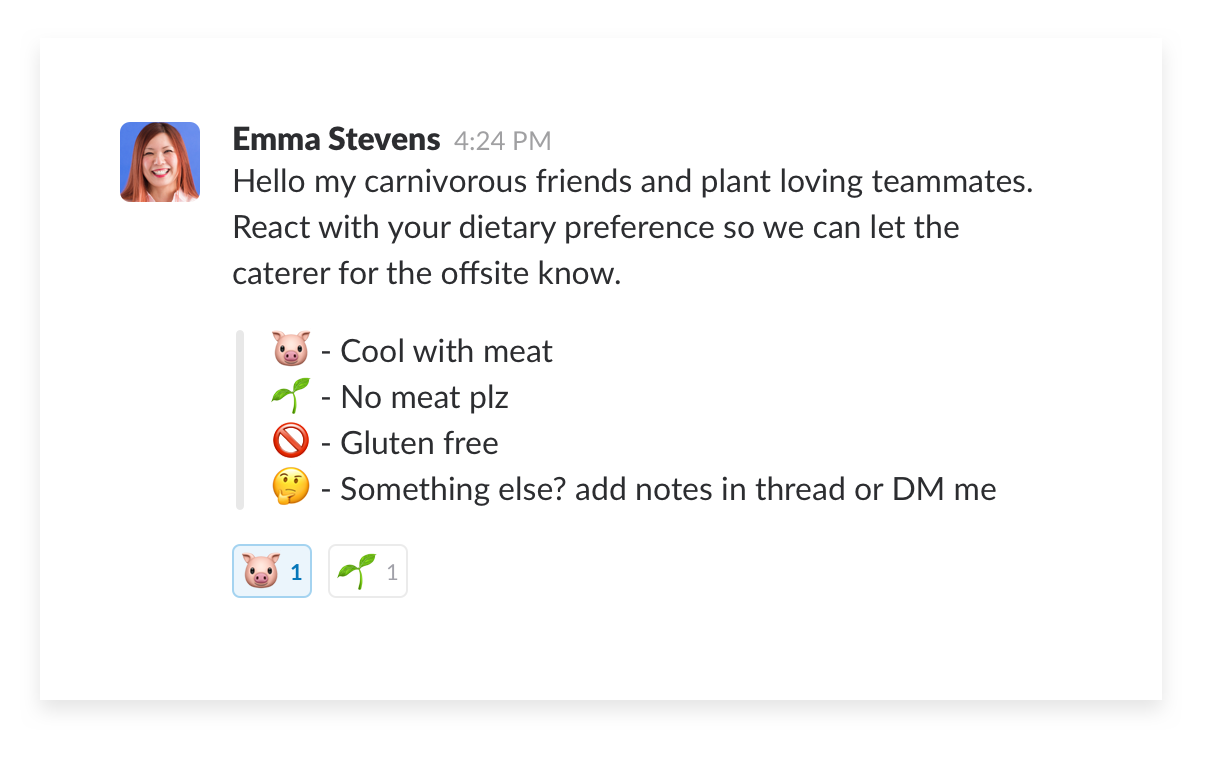 Share a poll with your team on Slack